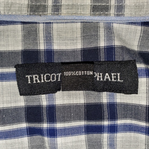 Tricots St Raphael Plaid Button Up Dress Shirt - Picture 4 of 4